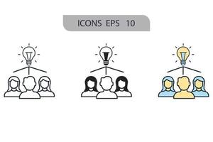 Brainstorming icons  symbol vector elements for infographic web