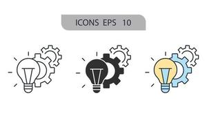 iconos de implementación símbolo elementos vectoriales para web infográfico vector