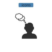 thinking icons  symbol vector elements for infographic web