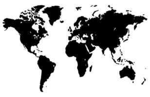 world map silhouette in black vector