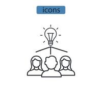 Brainstorming icons  symbol vector elements for infographic web