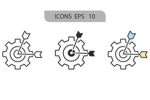 iconos de objetivos símbolo de elementos vectoriales para la web infográfica vector