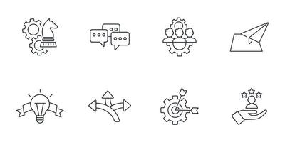 conjunto de iconos de liderazgo. elementos de vector de símbolo de paquete de liderazgo para web de infografía