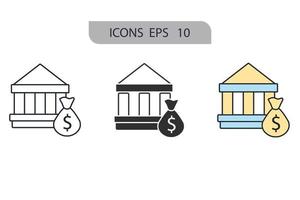 iconos bancarios símbolo elementos vectoriales para web infográfico vector