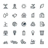 iconos de ecología con fondo blanco vector