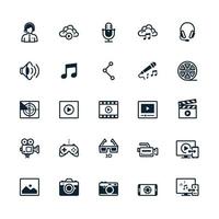 iconos multimedia con fondo blanco