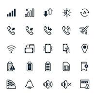 Notification icons for Mobile Phone and Application with White Background vector