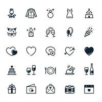 Love and Wedding icons with White Background vector