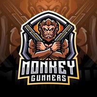 diseño de logotipo de mascota de esport de artillero de mono vector