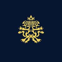 Luxury Heraldic King Lion Logo Vector