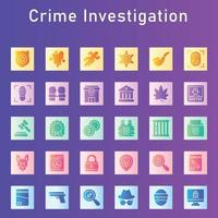 Crime Investigation Icon Pack vector