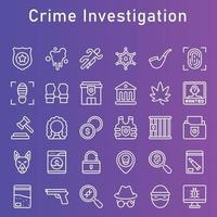 Crime Investigation Icon Pack vector