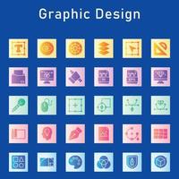 paquete de iconos de diseño gráfico vector