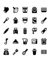 Kitchen Icon Set 30 isolated on white background vector