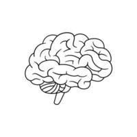 vector de icono de cerebro humano aislado