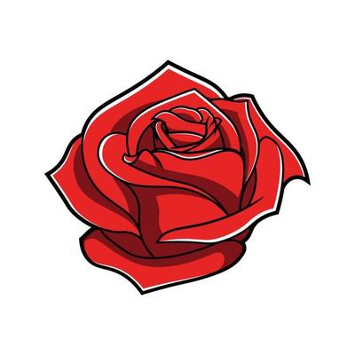 Rose vintage vector isolated on white background