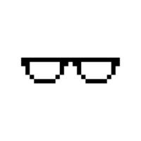 Glasses pixel art icon isolated on white background vector