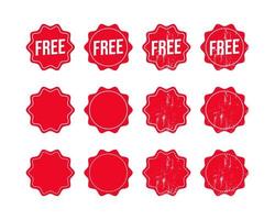 Set of sticker or label promotion with text free vector