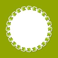 Frog with round frame for banner, poster, and greeting card vector