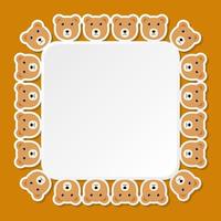 Bear with square frame for banner, poster, and greeting card vector