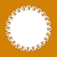 Monkey with round frame for banner, poster, and greeting card vector