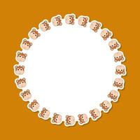 Monkey with round frame for banner, poster, and greeting card vector