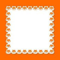 Fox with square frame for banner, poster, and greeting card vector