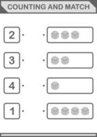 Counting and match Sheep face. Worksheet for kids vector