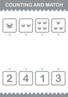 Counting and match Sheep face. Worksheet for kids vector