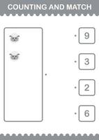 Counting and match Sheep face. Worksheet for kids vector