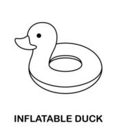 Coloring page with Inflatable Duck for kids vector