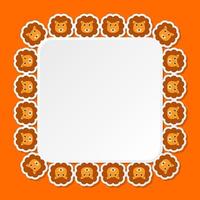 Lion with square frame for banner, poster, and greeting card vector
