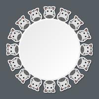 Zebra with round frame for banner, poster, and greeting card vector
