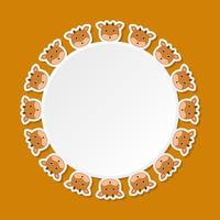 Deer with round frame for banner, poster, and greeting card vector