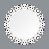 Panda with round frame for banner, poster, and greeting card vector