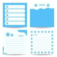 Set of square notepads with Starfish vector