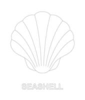 Seashell tracing worksheet for kids vector