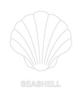 Seashell tracing worksheet for kids vector