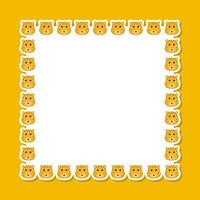 Leopard with square frame for banner, poster, and greeting card vector