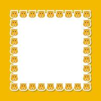 Leopard with square frame for banner, poster, and greeting card vector