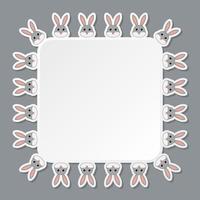 Rabbit with square frame for banner, poster, and greeting card vector