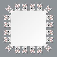 Rabbit with square frame for banner, poster, and greeting card vector