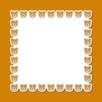 Bear with square frame for banner, poster, and greeting card vector