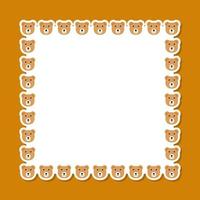 Bear with square frame for banner, poster, and greeting card vector