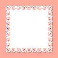 Pig with square frame for banner, poster, and greeting card vector
