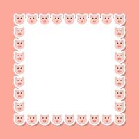 Pig with square frame for banner, poster, and greeting card vector