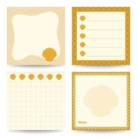 Set of square notepads with Seashell vector