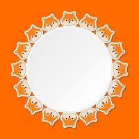 Fox with round frame for banner, poster, and greeting card vector