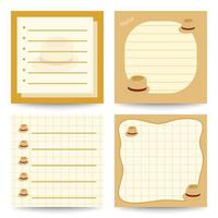 Set of square notepads with Fedora Hat vector