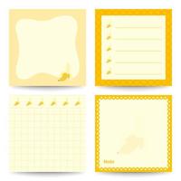 Set of square notepads with Banana vector